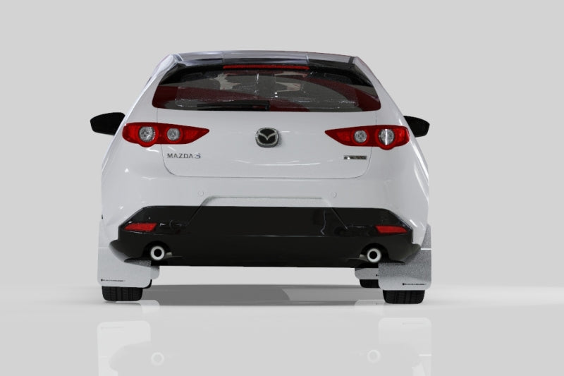 Rally Armor 19-22 Mazdaspeed3 Hatchback UR Red Mud Flap w/ White Logo | MF61-UR-RD/WH