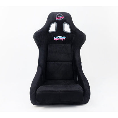 NRG FRP Bucket Seat ULTRA Edition - Large | Black Alcantara/Gold Glitter Back