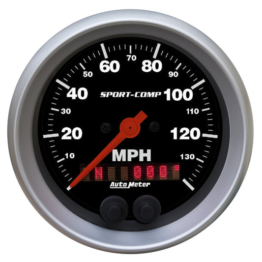 Autometer Sport-Comp 3-3/8 inch 140 MPH Electronic Speedometer w/ GPS Rally Nav Display Gauge Universal | 3982