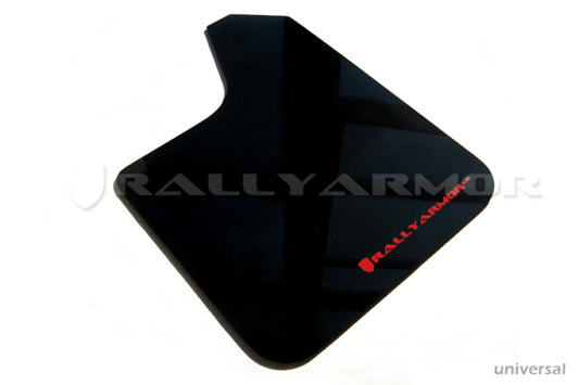 Rally Armor UR Black Mud Flap w/ Red Logo Universal | MF12-UR-BLK/RD