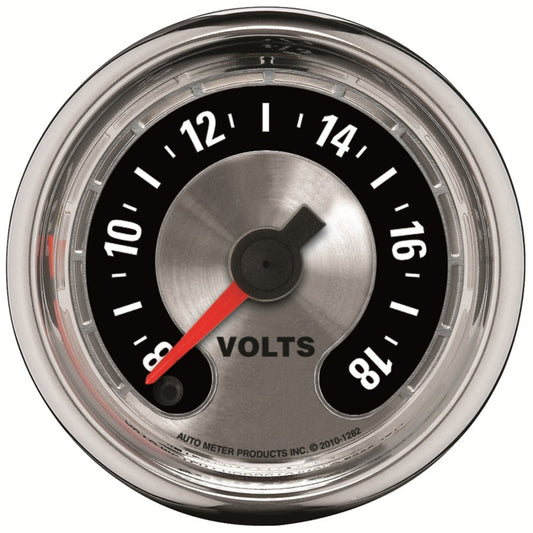 Autometer American Muscle 52mm Full Sweep Electric 8-18 Volts Voltmeter Gauge Universal | 1282