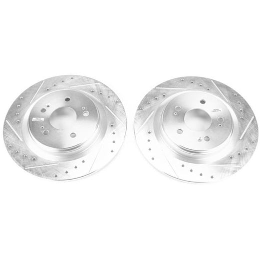 Power Stop Rear Evolution Drilled & Slotted Rotors Pair Honda Odyssey 2018-21 | JBR1756XPR