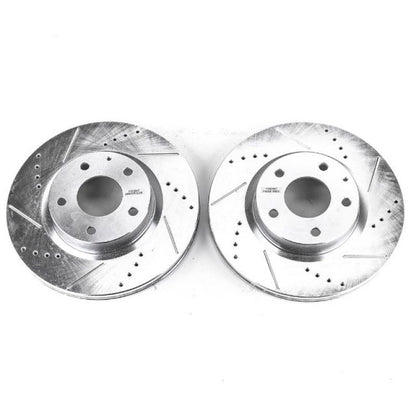 Power Stop Front Evolution Drilled & Slotted Rotors Pair Mazda Mazdaspeed 3 2014-2018 / CX-3 2016-21 | JBR1598XPR