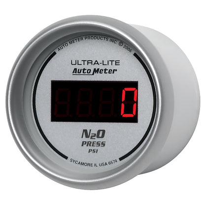 Autometer Ultra-Lite 2-1/16in 1600 PSI Digital Nitrous Pressure Gauge Silver Universal | 6574