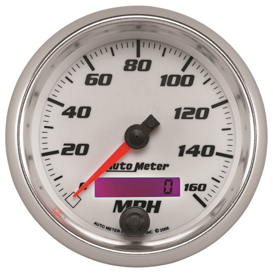Autometer Pro-Cycle Gauge Speedometer 3 3/8in 160Mph Electric Programmable White Universal | 19789