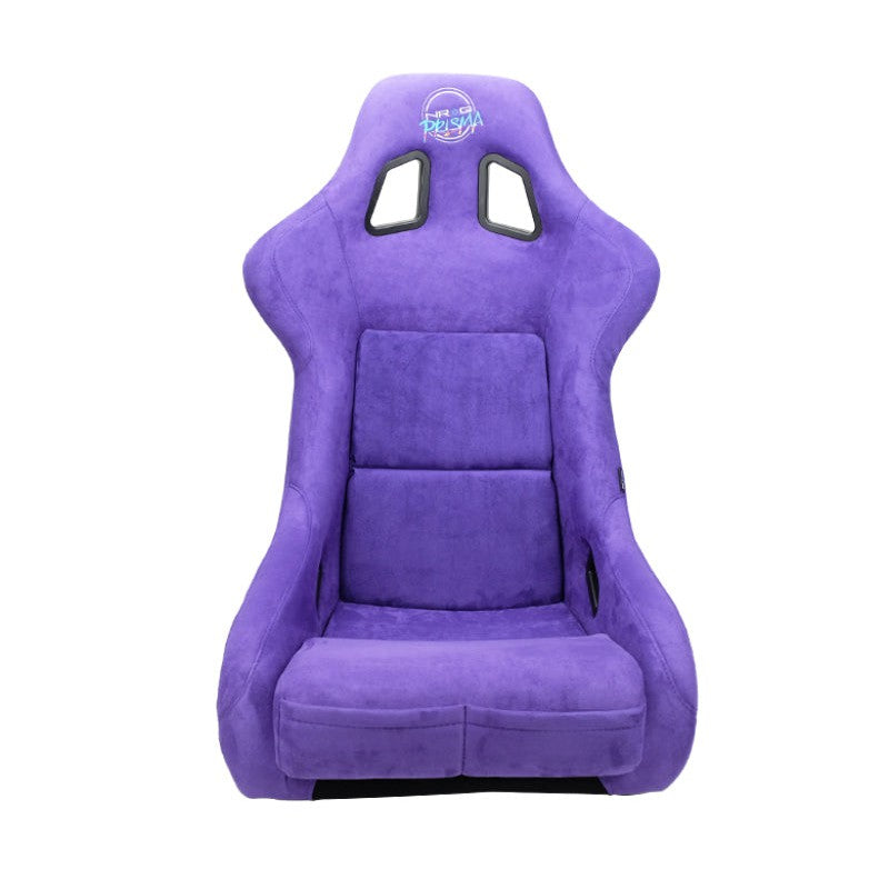 NRG FRP Bucket Seat PRISMA Edition W/ pearlized Back Purple Alcantara - Large | FRP-302PP-PRISMA