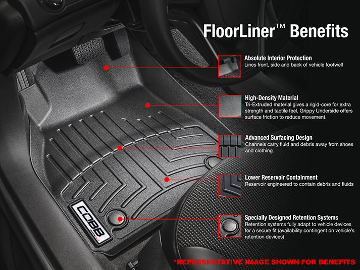 COBB 22-24 WRX Front FloorLiner by WeatherTech - Black | WT4417431