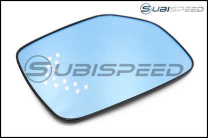 OLM 15-21 Subaru WRX/STI  WIDE ANGLE CONVEX MIRRORS WITH TURN SIGNALS, DEFROSTERS, AND BLIND SPOT (BLUE) | MRL-14-LPBH-BSM