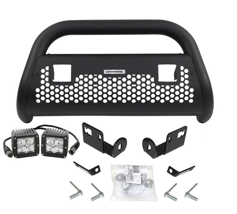 Go Rhino [05 - 15 Tacoma] RC2 Bull Bar with Mounting Brackets & 2 Light Holes Textured Black - JDMuscleLight Mounting and Hardwaregor55522T