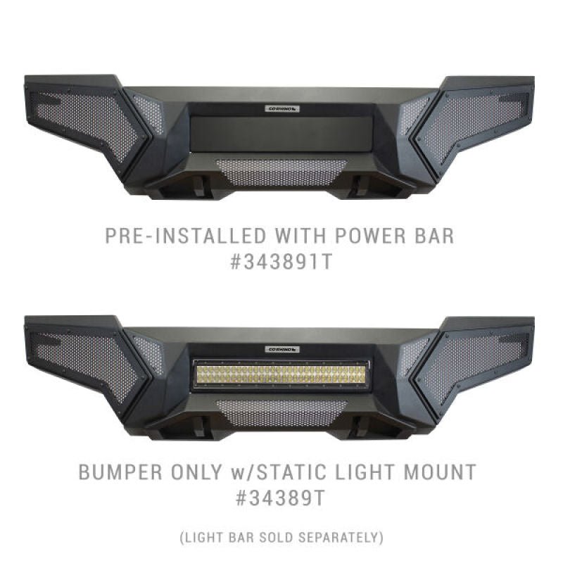 Go Rhino 16 - 22 Tacoma Front Element Bumper with Fixed Light Bar Mount Textured Black | 34389T - JDMuscleBumper Guards / Light Barsgor34389T