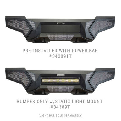 Go Rhino 16 - 22 Tacoma Front Element Bumper with Fixed Light Bar Mount Textured Black | 34389T - JDMuscleBumper Guards / Light Barsgor34389T