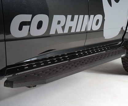 Go Rhino RB20 Running Boards with Mounting Brackets Bedliner Coating Toyota Tundra 2007 - 21 | 69441580T - JDMuscleExterior Bracketsgor69441580T