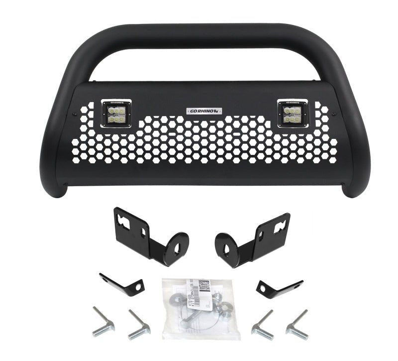 Go Rhino RC2 Bull Bar with Mounting Brackets & Two 3" Cube Lights Textured Black Toyota Tacoma 2016 - 2020 | 55542LT - JDMuscleLight Mounting and Hardwaregor55542LT