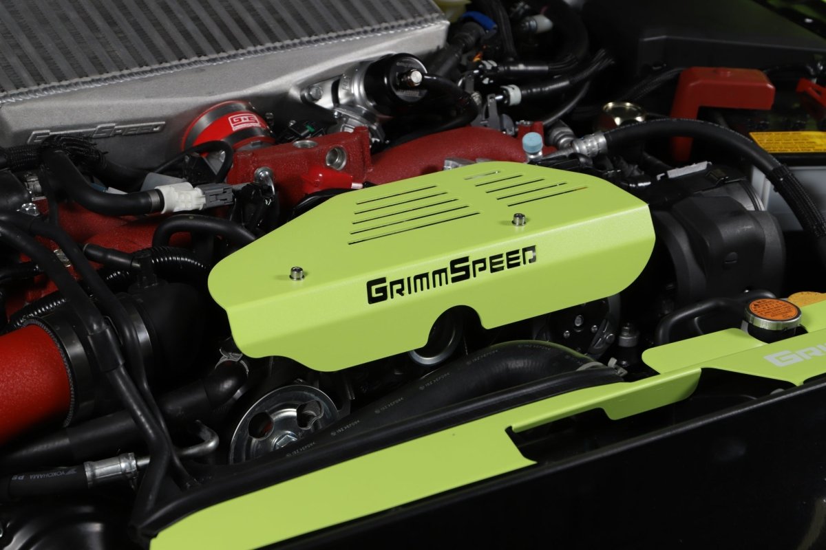 GrimmSpeed 02-14 WRX / 04-21 STI Alternator Cover Hi-Vis Neon Yellow | 099050 - JDMuscleAlternator Coversgrm099050