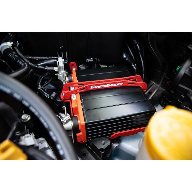 Grimmspeed [08-21 WRX/STI] Lightweight Battery Mount Kit Red | grm121034 - JDMuscleBattery Tie Downs and Traysgrm121034
