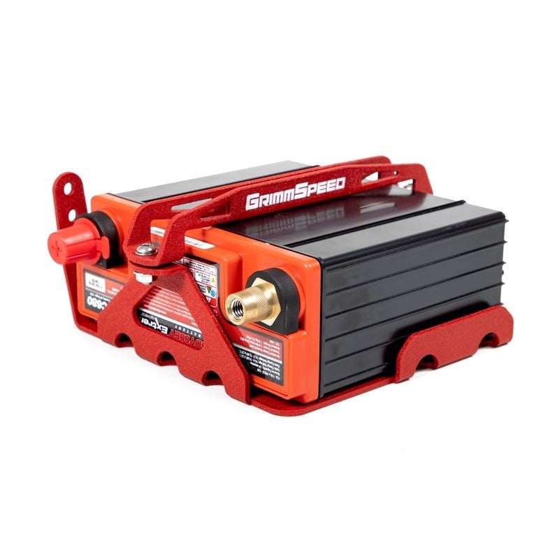 Grimmspeed [08-21 WRX/STI] Lightweight Battery Mount Kit Red | grm121034 - JDMuscleBattery Tie Downs and Traysgrm121034