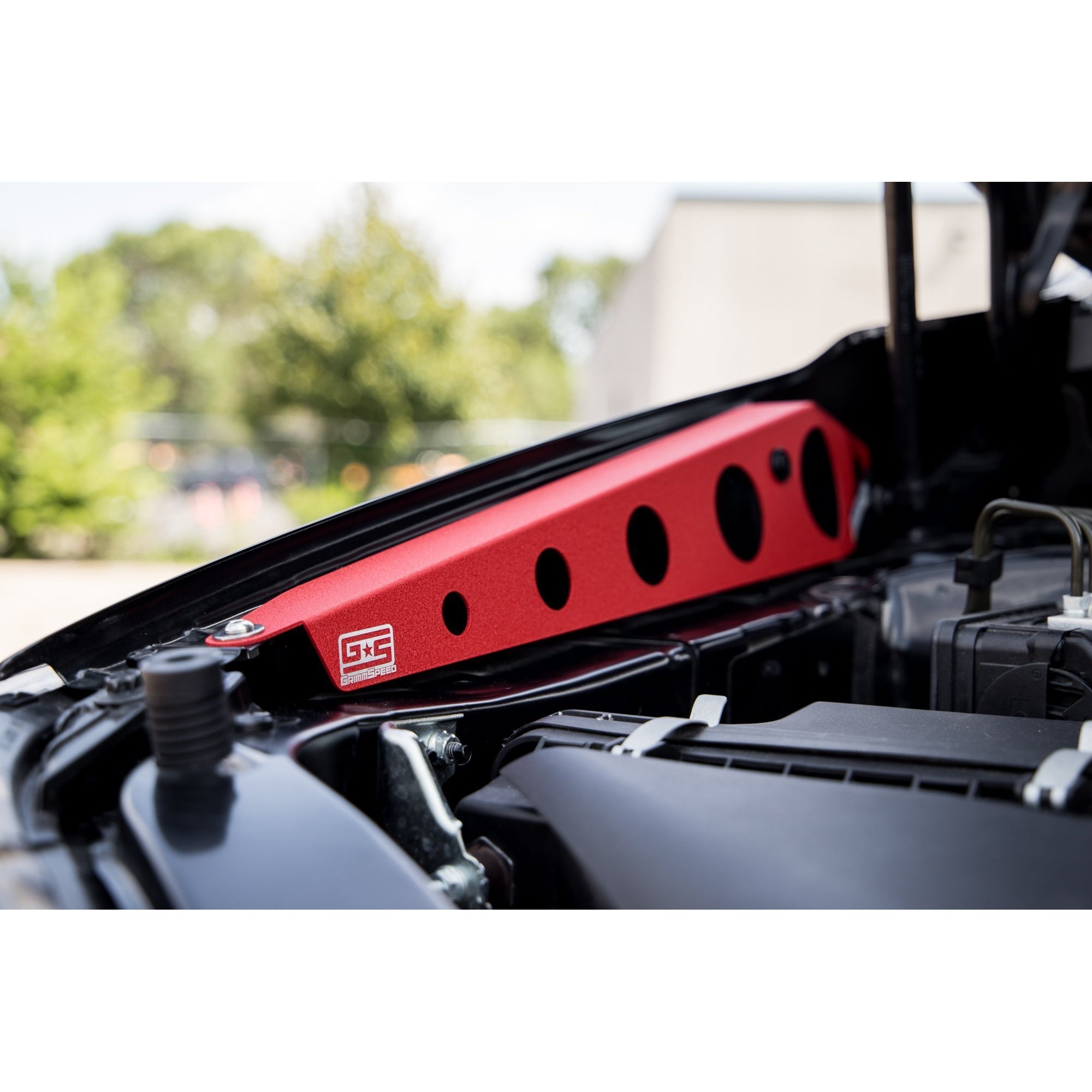 Perrin Red Engine Cover Dress Up Kit & Fender Shrouds for 2015+