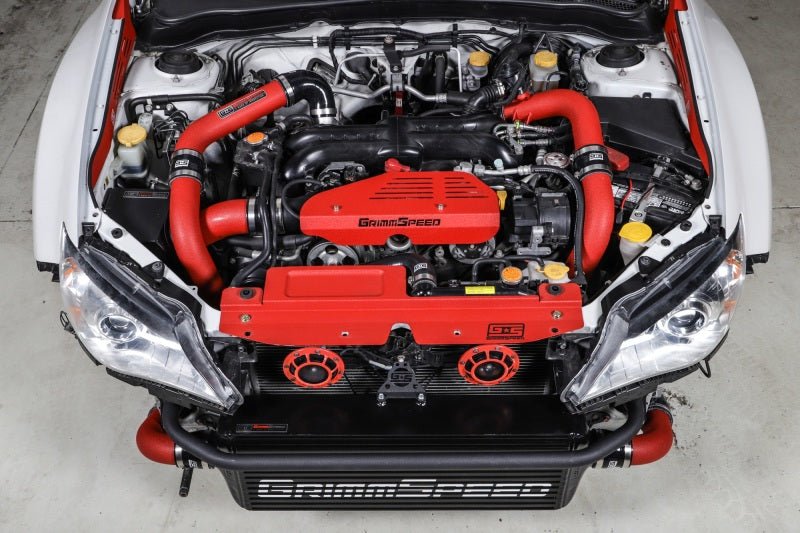 GrimmSpeed Front Mount Intercooler Kit - Black Core Red Pipe WRX 2008-2014 | 090251 - JDMuscleIntercoolersgrm090251
