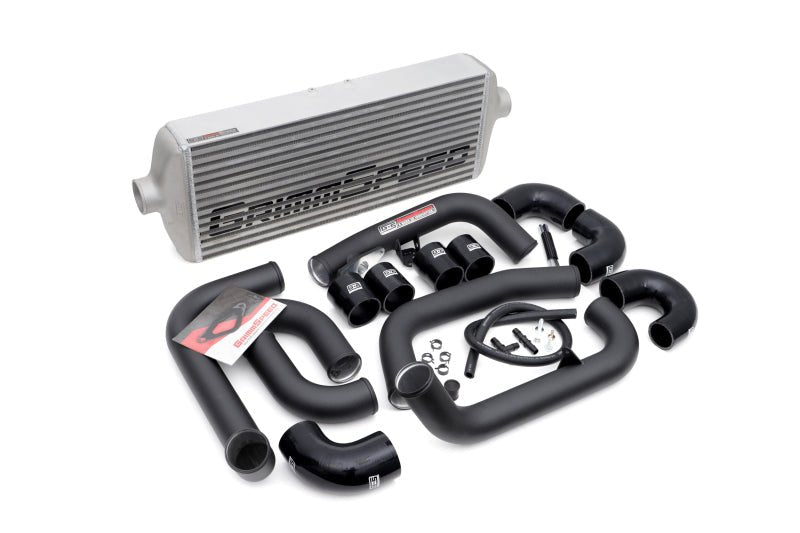 GrimmSpeed Front Mount Intercooler Kit Raw Core / Black Pipe 2008-2014 Subaru STI | 090228 - JDMuscleIntercoolersgrm090228