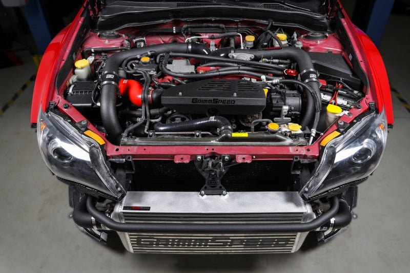 GrimmSpeed Front Mount Intercooler Kit Raw Core / Black Pipe 2008-2014 Subaru STI | 090228 - JDMuscleIntercoolersgrm090228