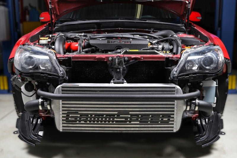 GrimmSpeed Front Mount Intercooler Kit Raw Core / Black Pipe 2008-2014 Subaru STI | 090228 - JDMuscleIntercoolersgrm090228
