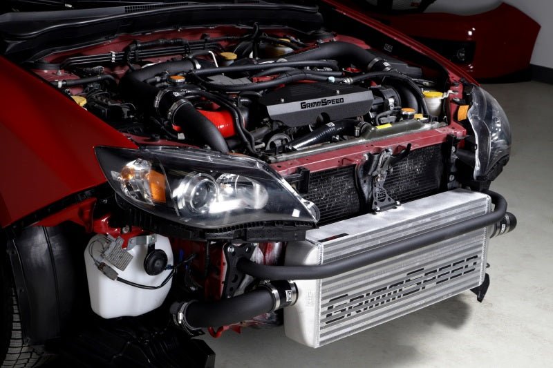 GrimmSpeed Front Mount Intercooler Kit Raw Core / Black Pipe 2008-2014 Subaru STI | 090228 - JDMuscleIntercoolersgrm090228