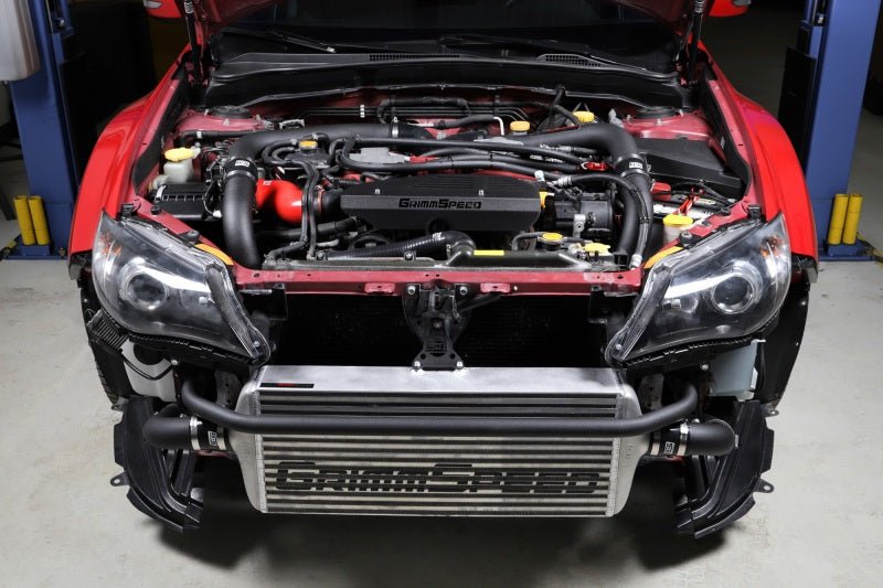 GrimmSpeed Front Mount Intercooler Kit Raw Core / Black Pipe 2008-2014 Subaru STI | 090228 - JDMuscleIntercoolersgrm090228