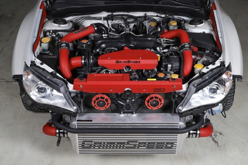 GrimmSpeed Front Mount Intercooler Kit Raw Core / Red Pipe 2008-2014 WRX | 090229 - JDMuscleIntercoolersgrm090229