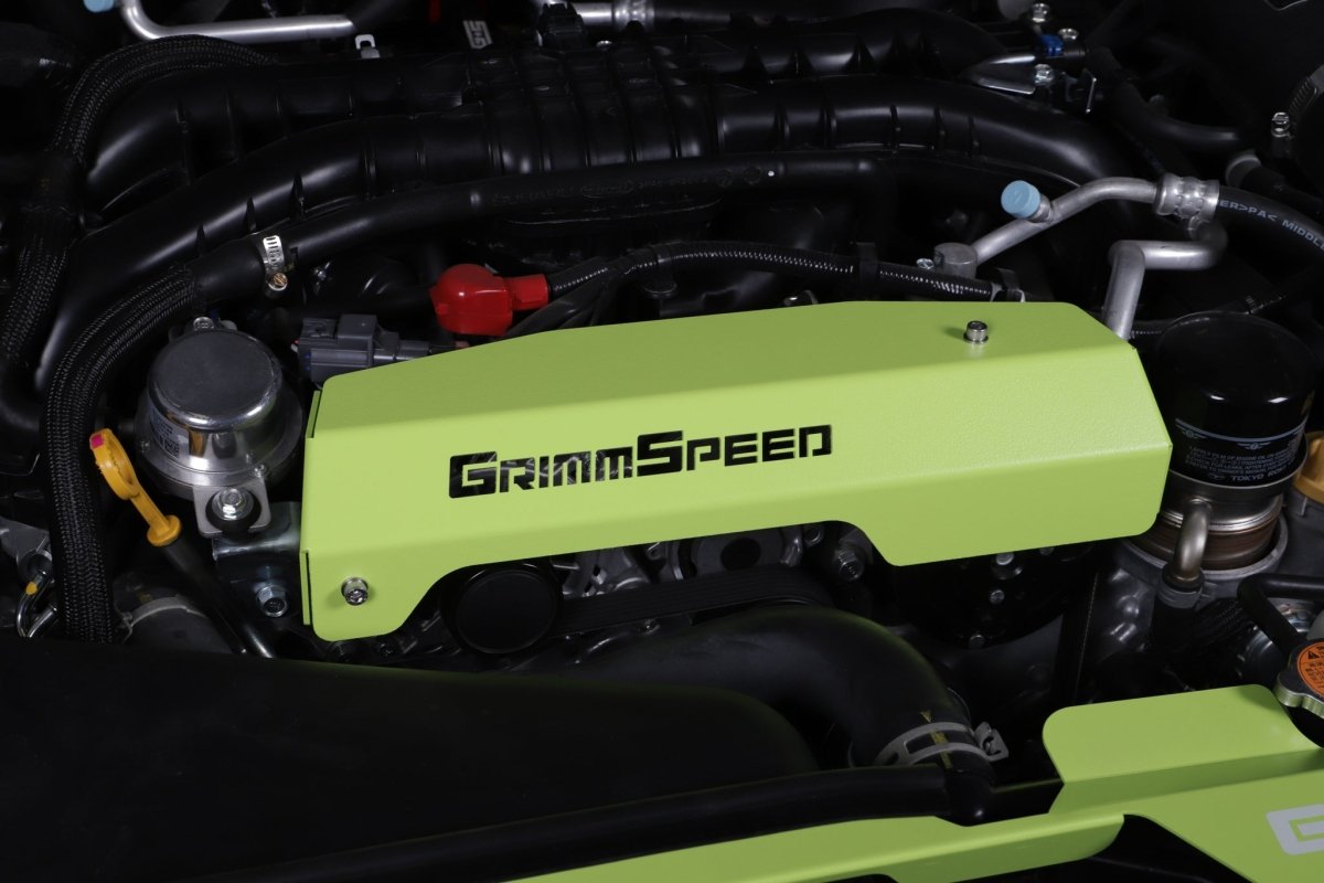GrimmSpeed Pulley Cover - Neon Green Powdercoat WRX 2015+ | 099051 - JDMuscleAlternator Coversgrm099051