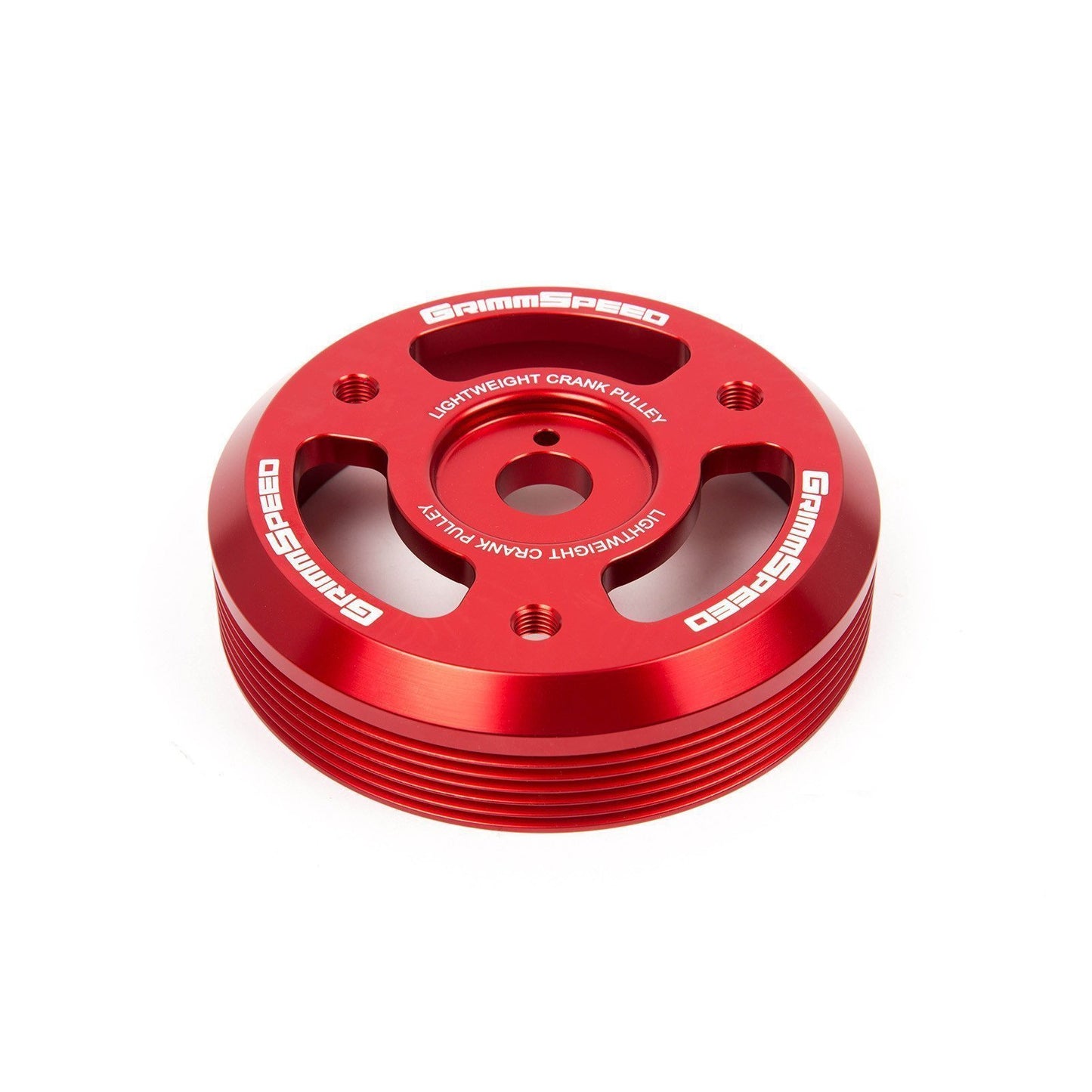 Grimmspeed Red Lightweight Crank Pulley WRX 2015-2019 / BRZ 2013-2018 / FR-S 2013-2016 (095024)-grm095024-095024-Pulleys-GrimmSpeed-JDMuscle