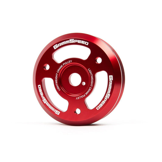 Grimmspeed Red Lightweight Crank Pulley WRX 2015-2019 / BRZ 2013-2018 / FR-S 2013-2016 (095024)-grm095024-095024-Pulleys-GrimmSpeed-JDMuscle