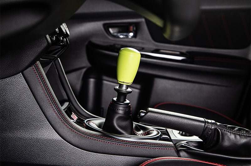 Grimmspeed Slender Stainless Steel Shift Knob w/ Neon Yellow Finish Most Subaru Models | 380004 - JDMuscleShift Knobsgrm380004