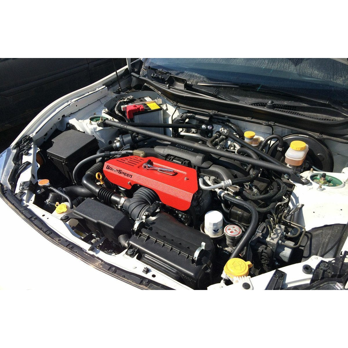 GrimmSpeed Wrinkle Pulley Cover with Tool Tray - Red Subaru BRZ