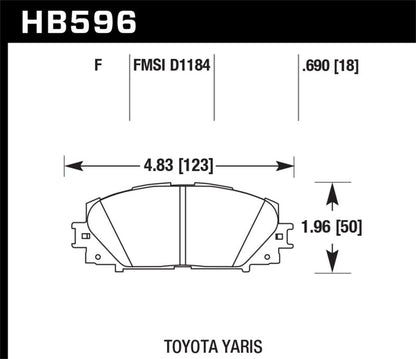 Hawk 07 - 16 Yaris HPS 5.0 Front Brake Pads | HB596B.690 - JDMuscleBrake PadshawkHB596B.690