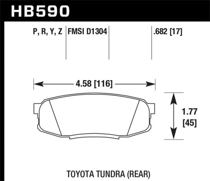 Hawk 08 - 10 Land Cruiser / 07 - 10 Tundra Super Duty Street Rear Brake Pads | HB590P.682 - JDMuscleBrake PadshawkHB590P.682