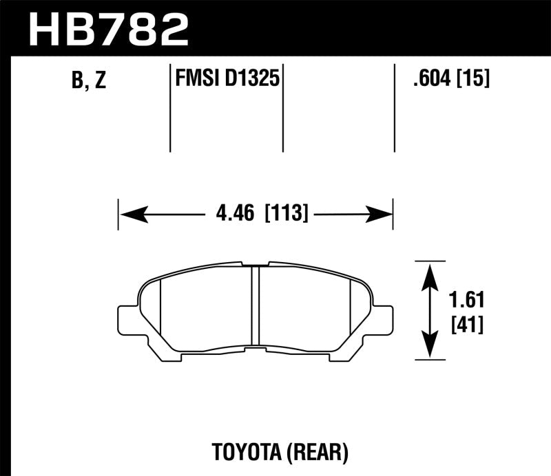 Hawk 08 - 13 Highlander High Performance Street 5.0 Rear Brake Pads | HB782B.604 - JDMuscleBrake PadshawkHB782B.604