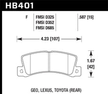 Hawk 87 Corolla FX16 / 92 - 96 Camry V6 HPS Street Rear Brake Pads | HB401F.587 - JDMuscleBrake PadshawkHB401F.587