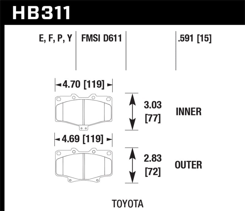 Hawk 91 - 94 4Runner / 92 - 95 4Runner SR5 Blue 9012 Race Front Brake Pads | HB311E.591 - JDMuscleBrake PadshawkHB311E.591