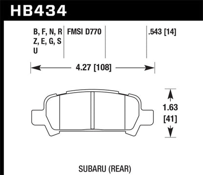 Hawk Baja/Forester/Impreza/Legacy DTC - 60 Race Rear Brake Pads | HB434G.543 - JDMuscleBrake PadshawkHB434G.543