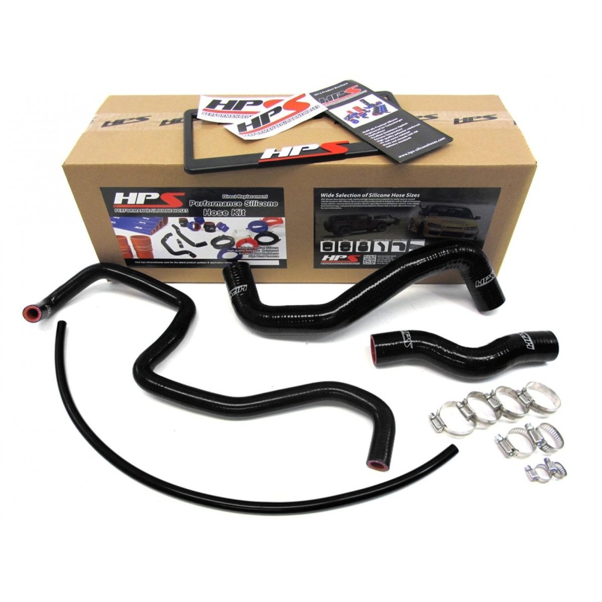 HPS Infiniti 03-07 G35 Coupe High Temp Reinforced Silicone Radiator Hose Kit Coolant OEM Replacement - Black - JDMuscleRadiator HosesHPS-57-1048BLK-1
