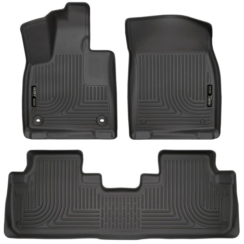 Husky Liners 16 - 22 RX350 / 18 - 21 RX350L / 16 - 21 RX450h / 18 - 21 RX450hL Front & 2nd Seat Floor Liners Black Weatherbeater | 99651 - JDMuscleFloor Matshsl99651