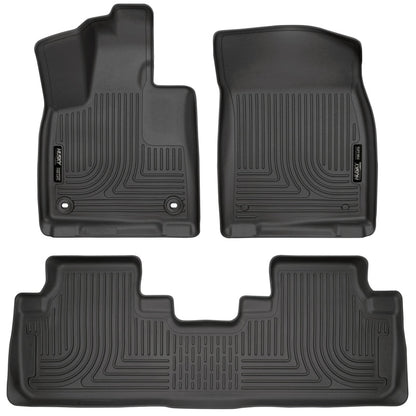 Husky Liners 16 - 22 RX350 / 18 - 21 RX350L / 16 - 21 RX450h / 18 - 21 RX450hL Front & 2nd Seat Floor Liners Black Weatherbeater | 99651 - JDMuscleFloor Matshsl99651