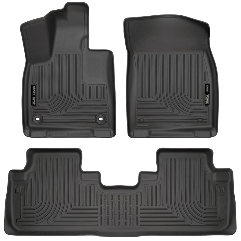 Husky Liners 16 - 22 RX350 / 18 - 21 RX350L / 16 - 21 RX450h / 18 - 21 RX450hL Front & 2nd Seat Floor Liners Black Weatherbeater | 99651 - JDMuscleFloor Matshsl99651