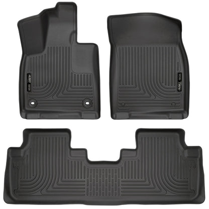 Husky Liners 16 - 22 RX350 / 18 - 21 RX350L / 16 - 21 RX450h / 18 - 21 RX450hL Front & 2nd Seat Floor Liners Black Weatherbeater | 99651 - JDMuscleFloor Matshsl99651
