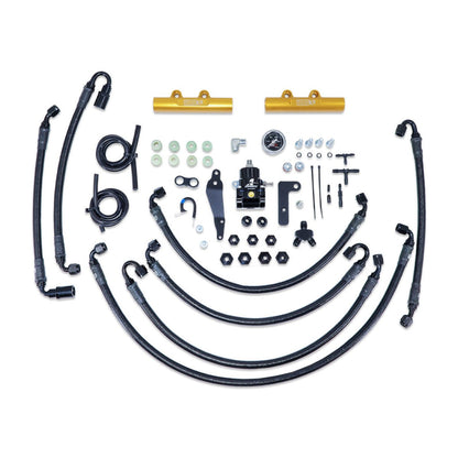 IAG 08 - 14 WRX / 08 - 21 STI PTFE Flex Fuel System Kit w/ Aeromotive FPR, IAG Fuel Rails | IAG - AFD - 2352GD - JDMuscleFabricationIAG-AFD-2352GD