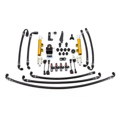 IAG [08 - 19 STI] PTFE Flex Fuel System Kit w/ 1050cc Injectors - JDMuscleFuel System PackagesIAG-AFD-2310GDGold Fuel Rails