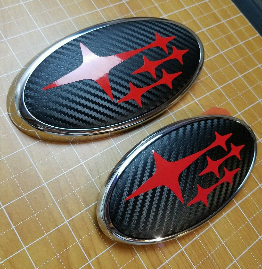 Sticker Fab 22-24 WRX 3D Carbon Fiber Front and Rear Emblem Overlays