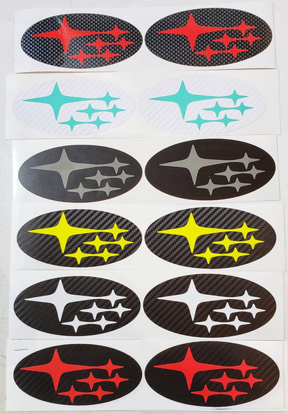 Sticker Fab 22-24 WRX 3D Carbon Fiber Front and Rear Emblem Overlays
