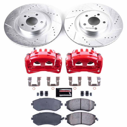 Power Stop Front Z23 Evolution Sport Brake Kit w/Calipers Subaru Baja Turbo 2004-2006 / Forester X 2009-2010 / Impreza 2009-2010 / Legacy 2006-2012 / Outback 2006-2012 | KC3038A