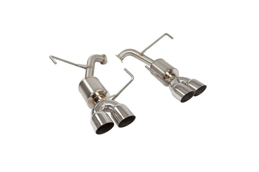 Nameless Performance  22-24 Subaru WRX Sedan Quad Exit 5" Mufflers, Polished 3.5" Staggered Single Wall Slash Cut Tips | RSPD114